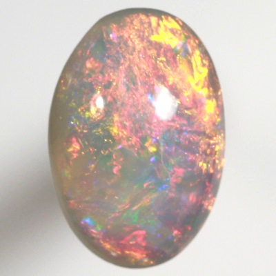 SOLID SEMI BLACK OPAL Bright red and orange over blue